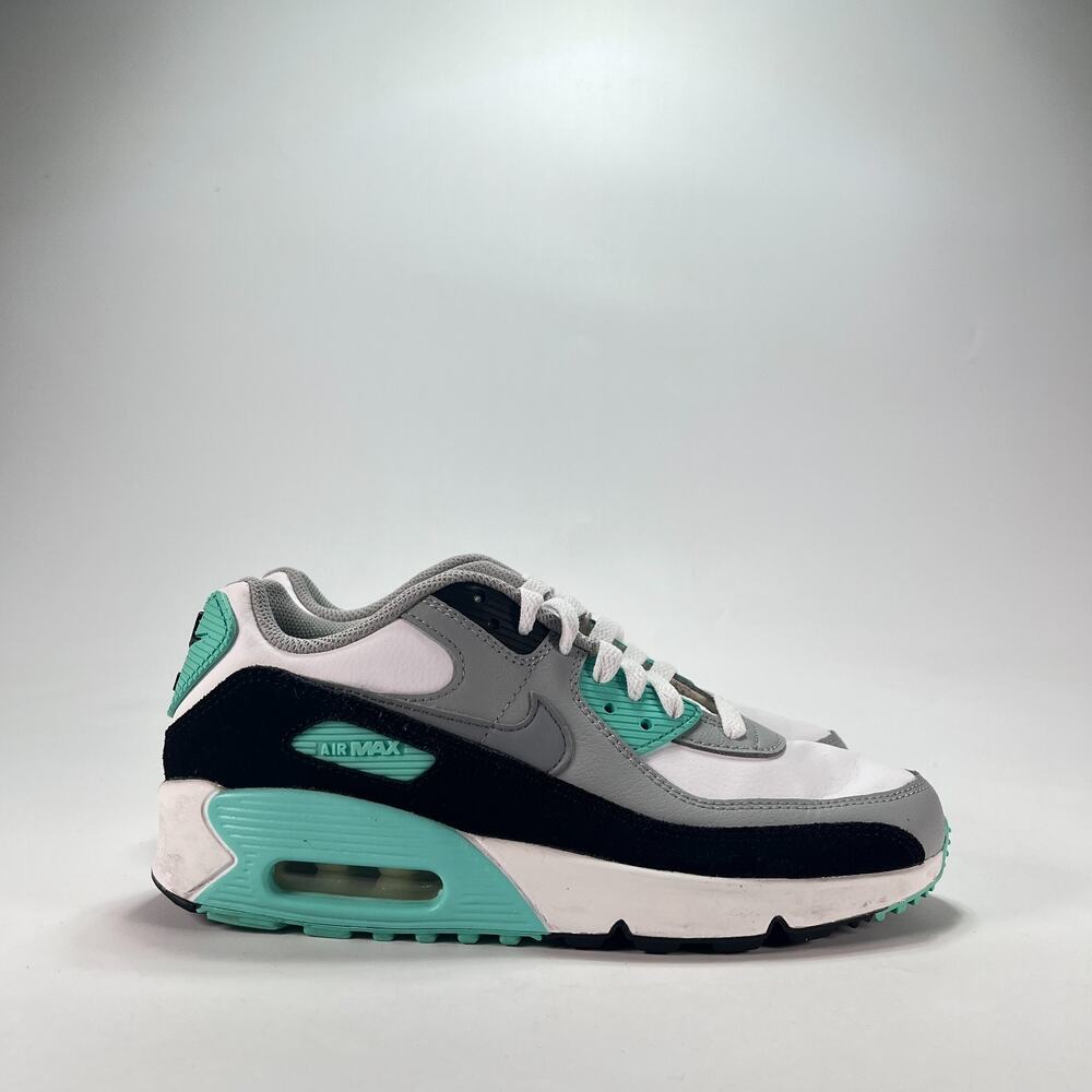 Nike Air Max 90 Turquoise White Grey Casual Sneakers CD6864-102 Youth Size 6Y